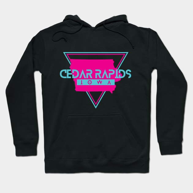 Cedar Rapids Iowa Retro Vintage Triangle IA Hoodie by manifest